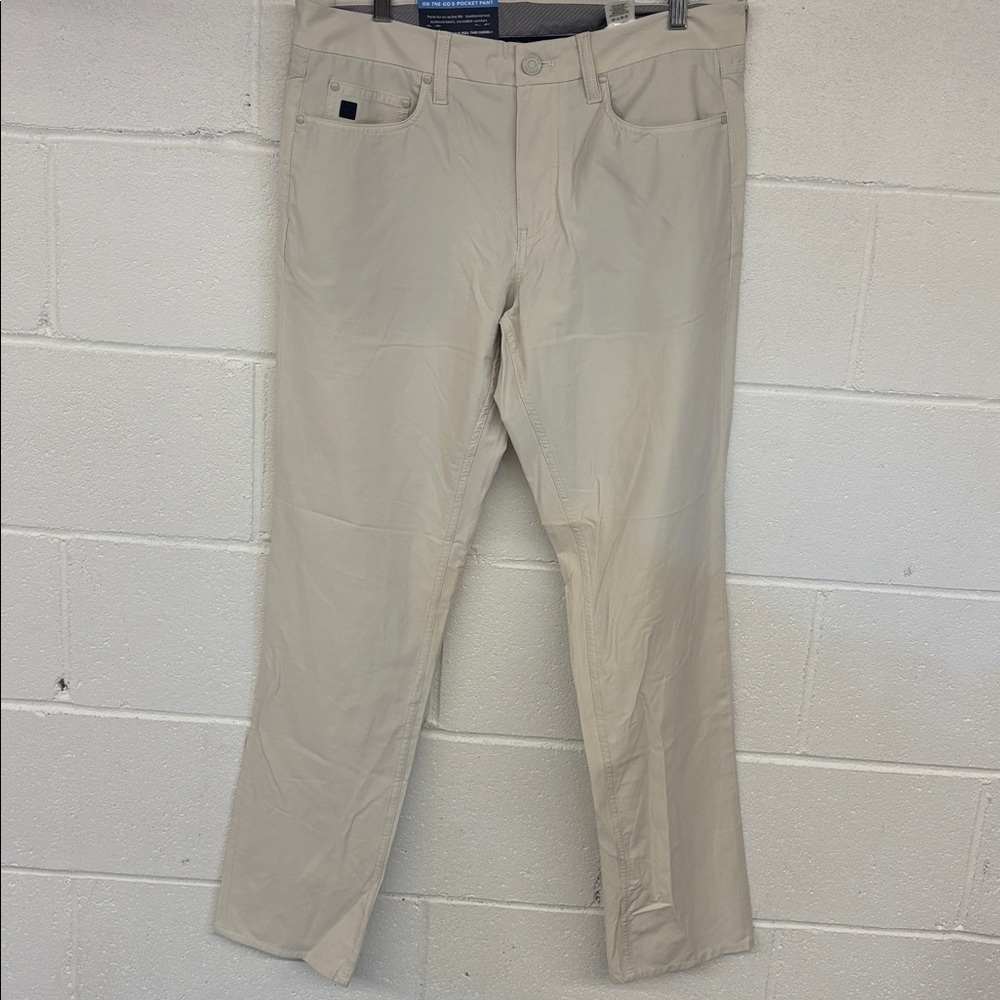 NEW 32x32 Vineyard Vines Performance On-The-Go 5 Pocket Pant light cream trouser - Picture 3 of 4